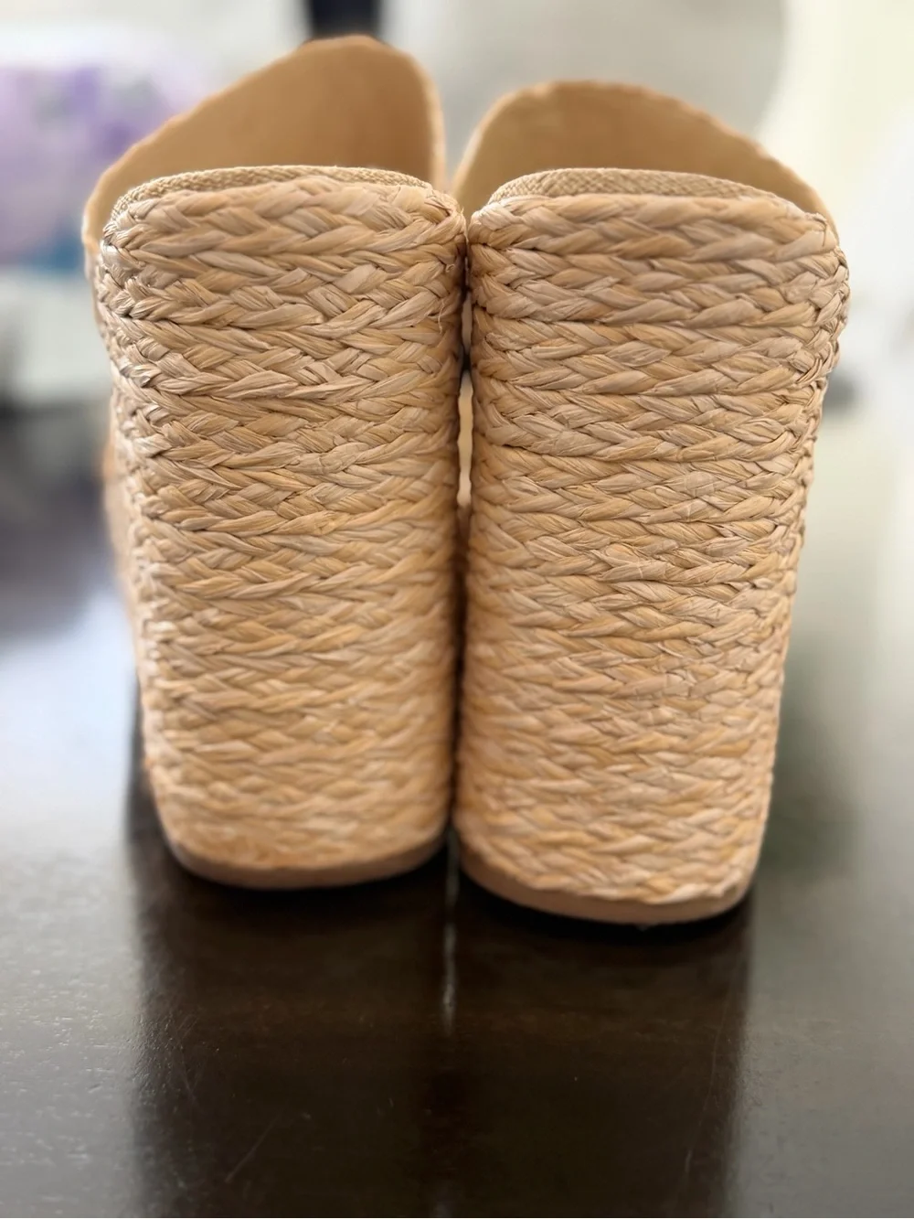 *BRAND NEW* Larroude Pamela Wedges in Natural Raffia, Size 11